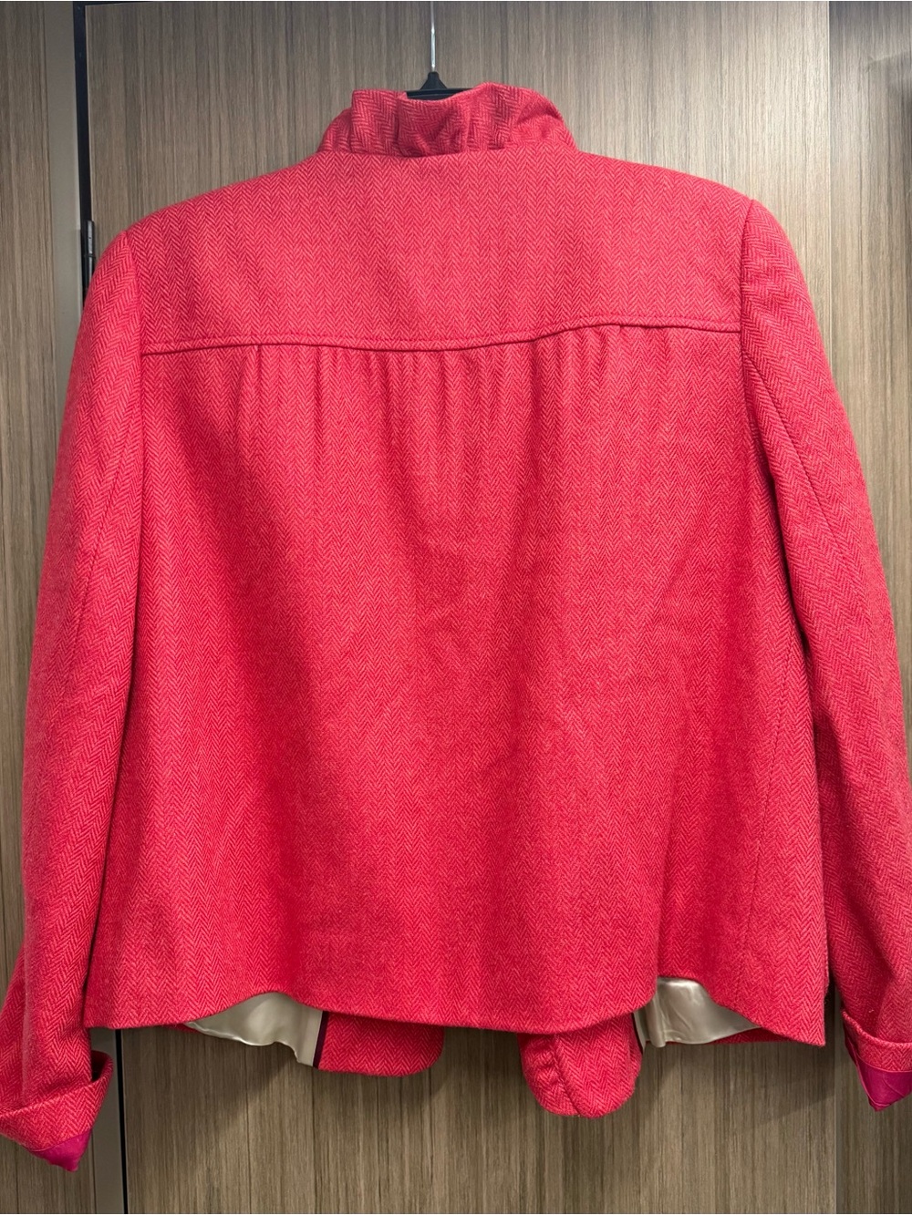 J. Crew Red Ruffle-Trim Wool-Blend Blazer - Picture 5 of 6